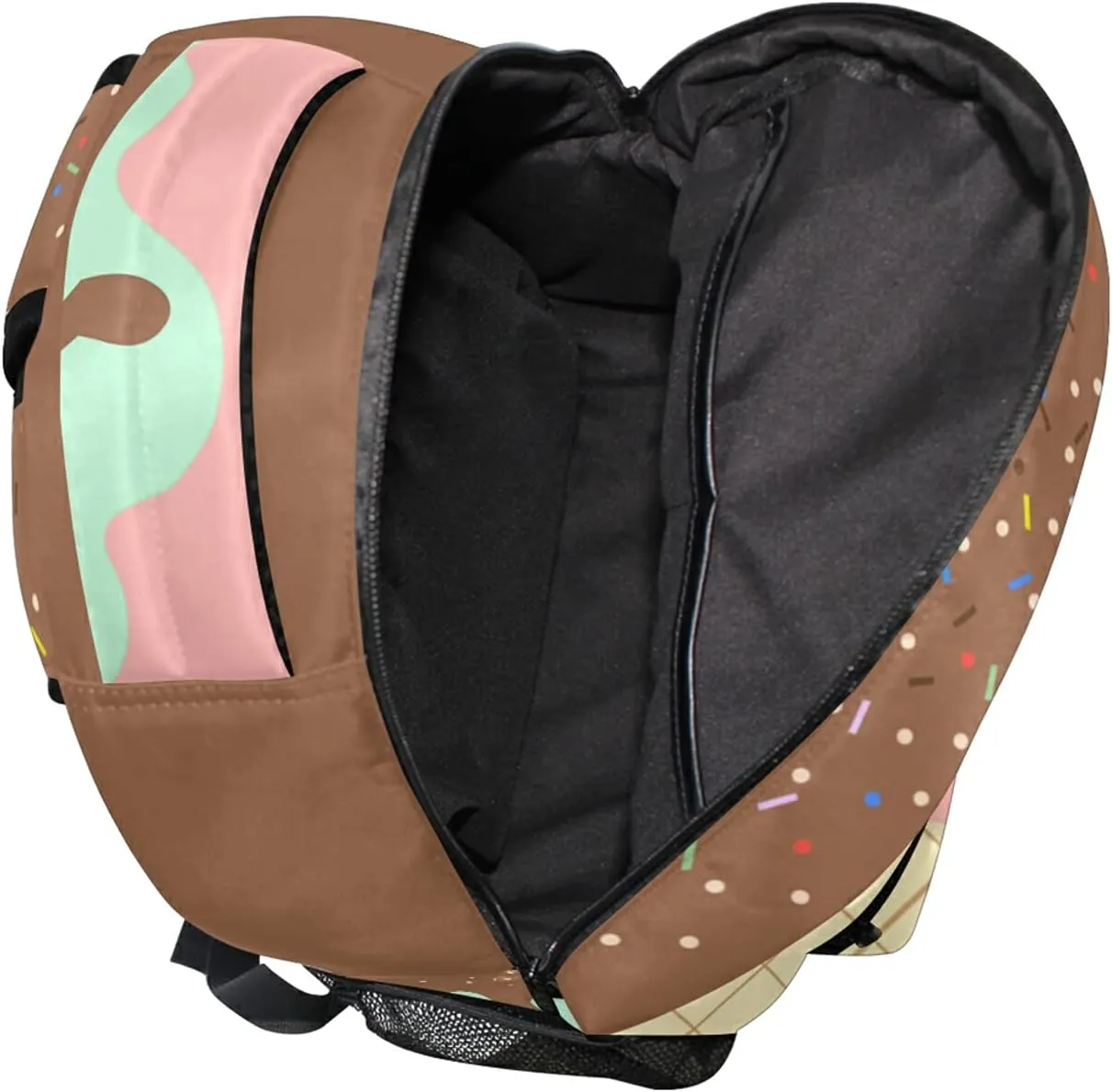 Name Personalized Bookbags Laptop Backpack for High School Adult Men Colorful Sweet Ice Cream Travel College Teens Student Casual Shoulder Daypack Customed