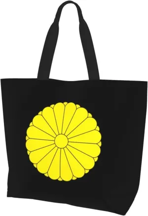 National Emblem Of Japan Women'S Lightweight Canvas Handbag Reusable Shopping Bag