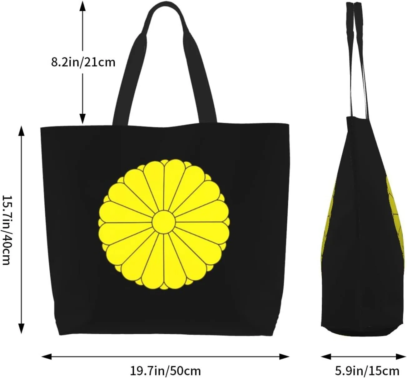National Emblem Of Japan Women'S Lightweight Canvas Handbag Reusable Shopping Bag