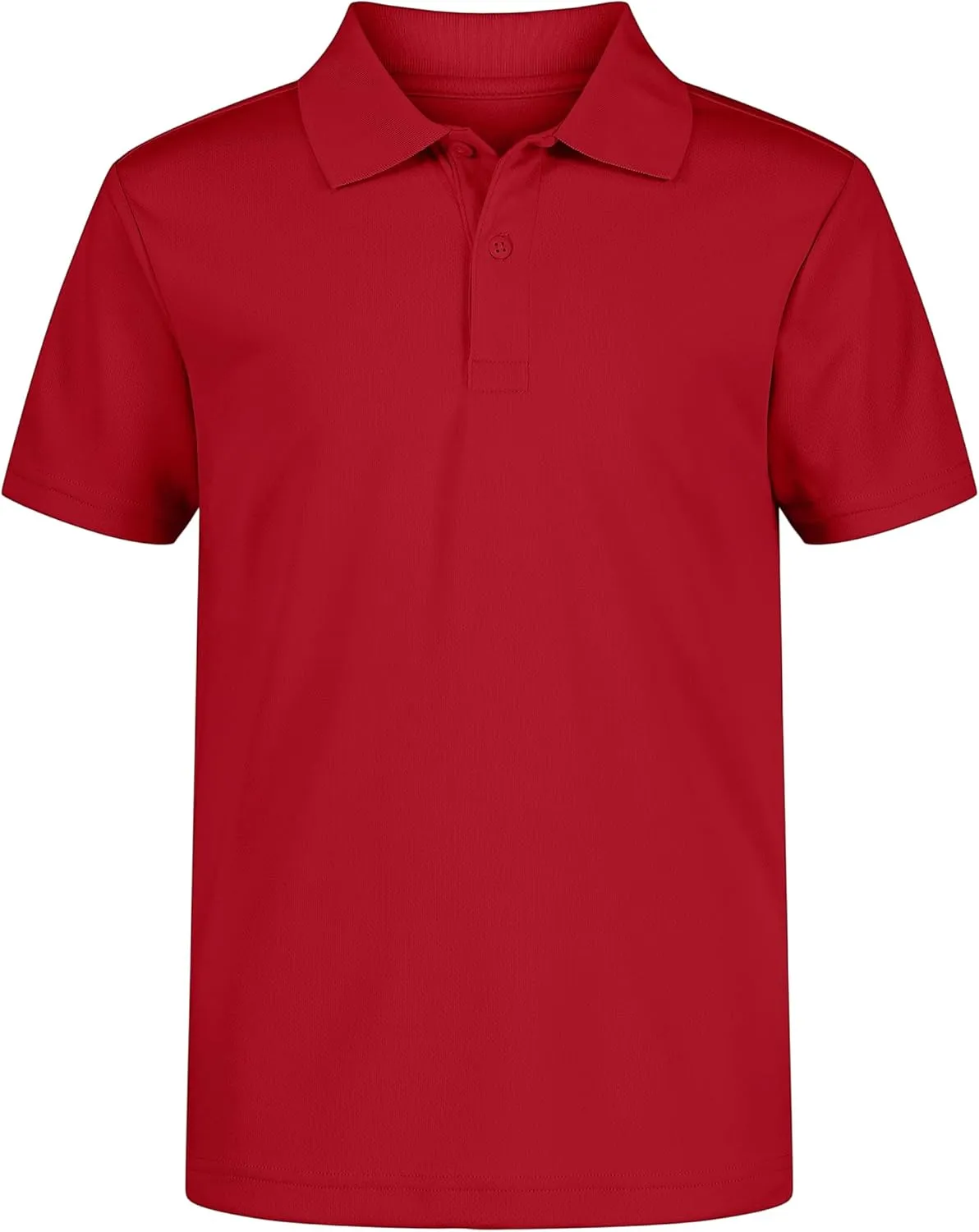 Nautica Boys' School Uniform Short Sleeve Polo Shirt, Button Closure, Moisture Wicking Performance Material