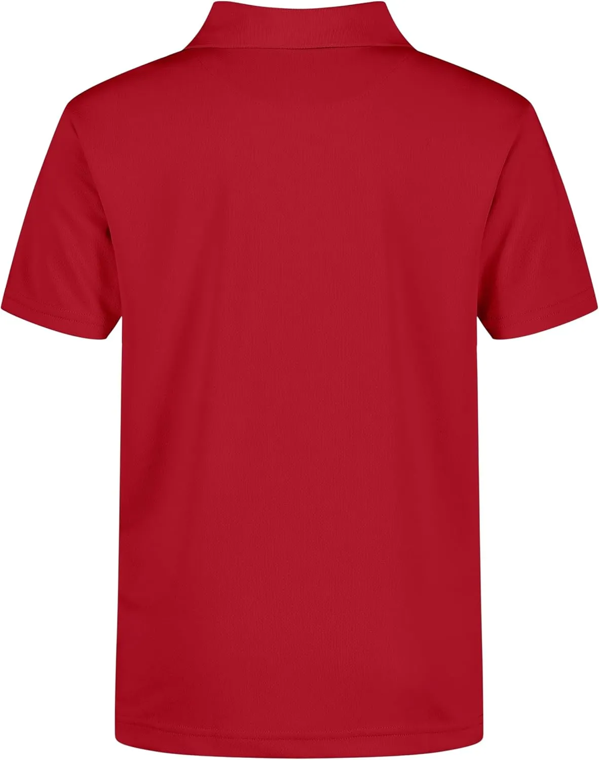 Nautica Boys' School Uniform Short Sleeve Polo Shirt, Button Closure, Moisture Wicking Performance Material