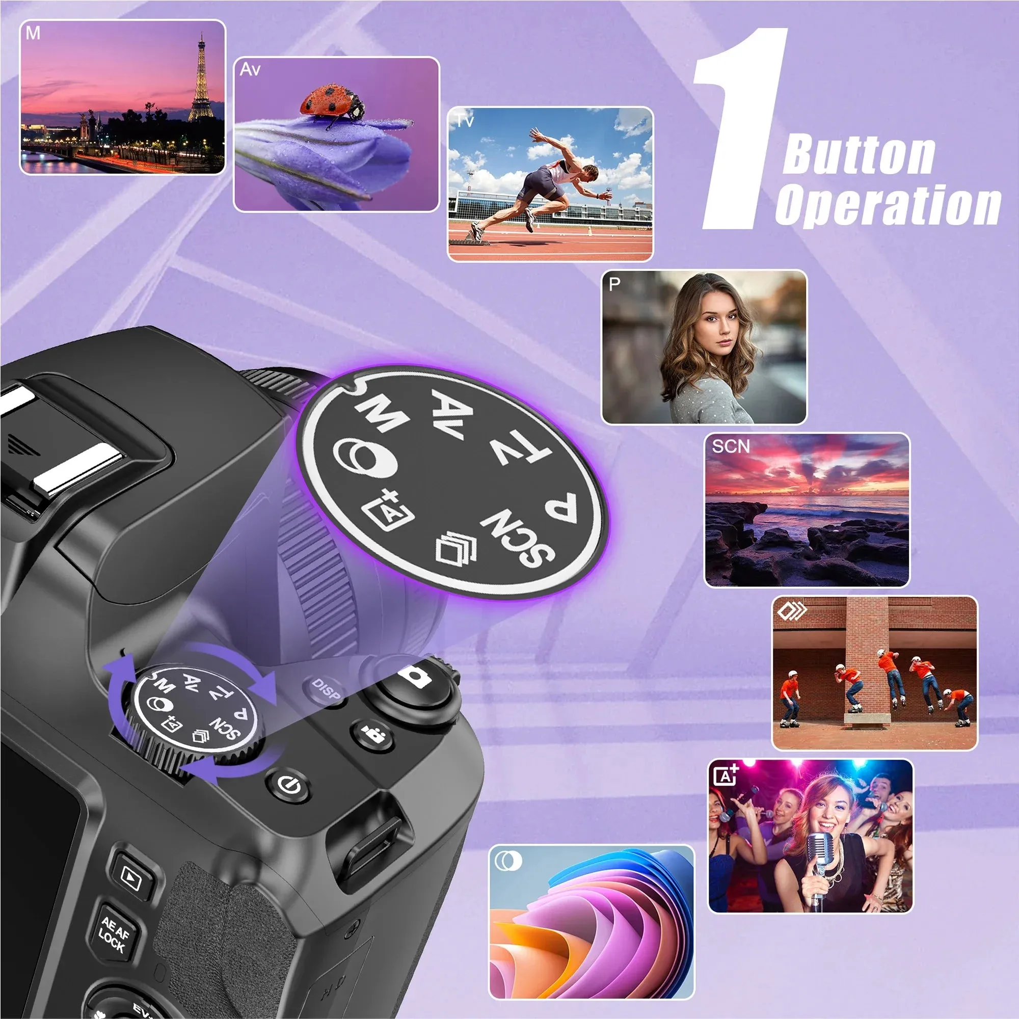 New Digital Camera 4K 64MP SLR Camera Digital Photography Camera 10X Optical Zoom Youtuber Camera Webcam Digital Photography