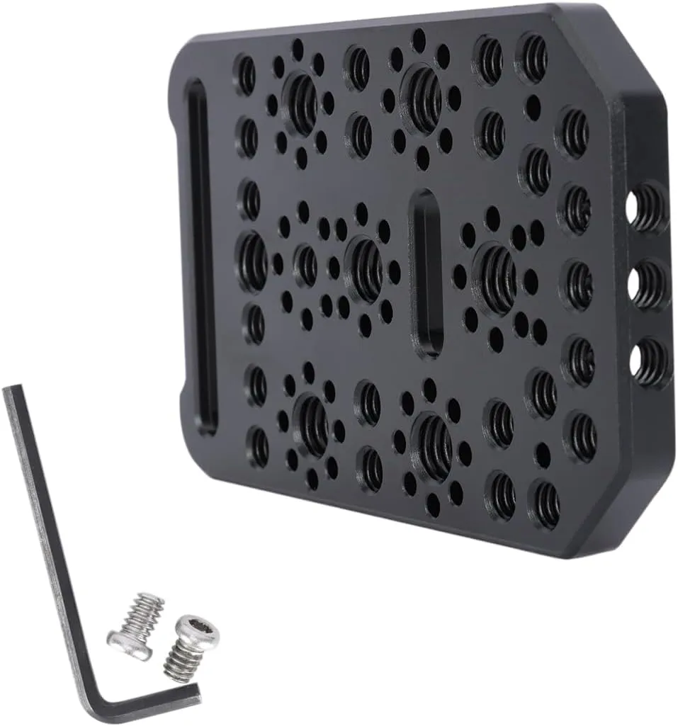 NICEYRIG Multi-Purpose Cheese Plate with ARRI & 1/4’’ Locating Pin Hole, Compatible with Sony FX3/FX30, BMPCC 6K Pro, 109mmx69mm Universal Cinema Camera Top Plate - 590