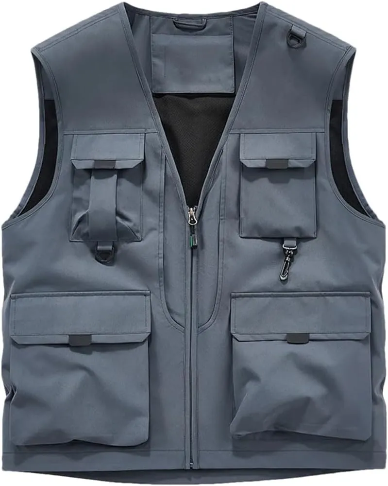 Niiyyjj Men's Tactical Vest Outdoor Multi-Pocket Photography Waistcoat Hunting Fishing Hiking Camping Sports Vest