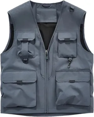 Niiyyjj Men's Tactical Vest Outdoor Multi-Pocket Photography Waistcoat Hunting Fishing Hiking Camping Sports Vest