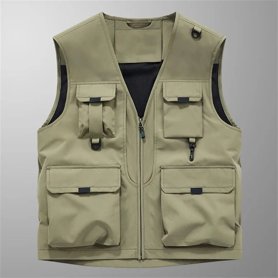 Niiyyjj Men's Tactical Vest Outdoor Multi-Pocket Photography Waistcoat Hunting Fishing Hiking Camping Sports Vest