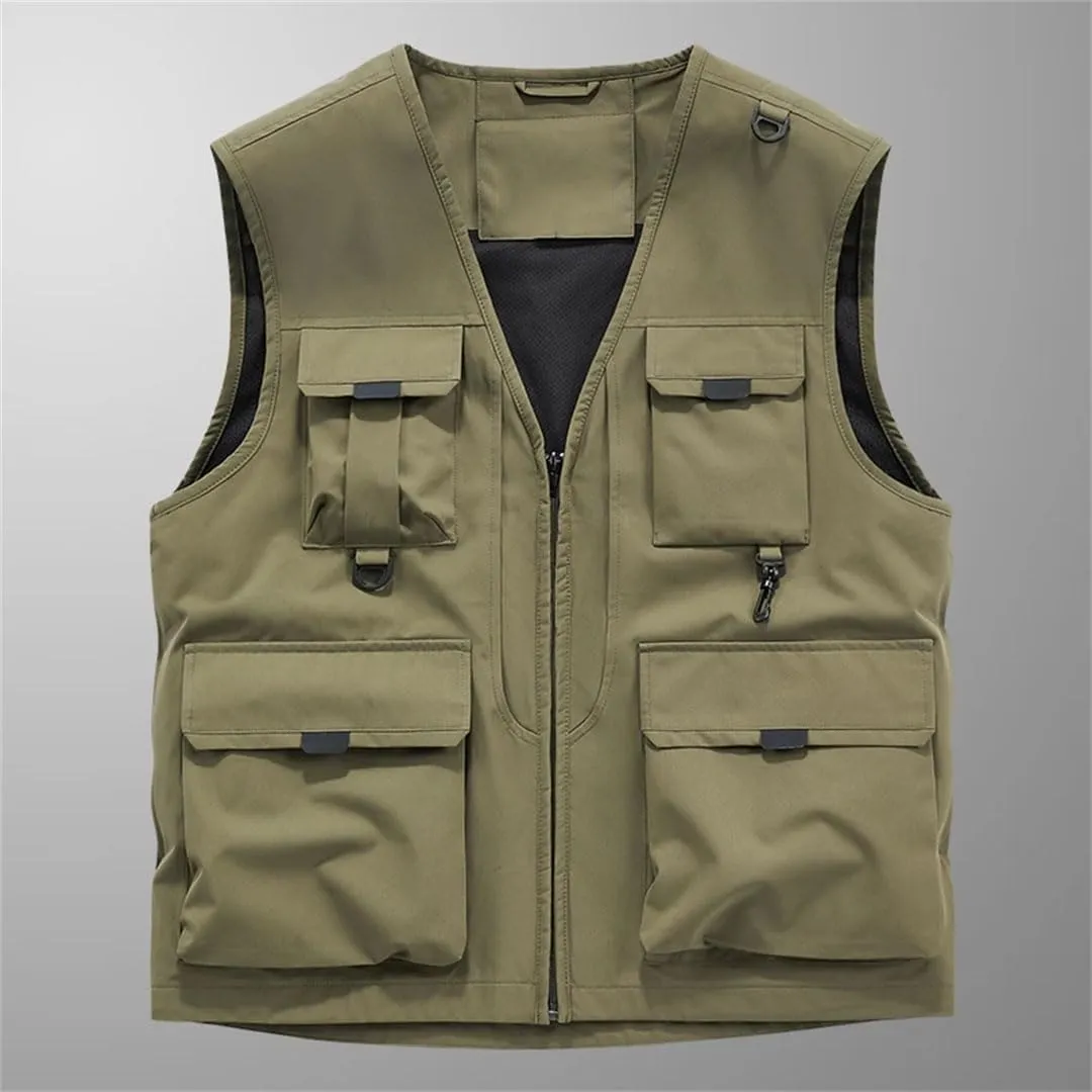 Niiyyjj Men's Tactical Vest Outdoor Multi-Pocket Photography Waistcoat Hunting Fishing Hiking Camping Sports Vest