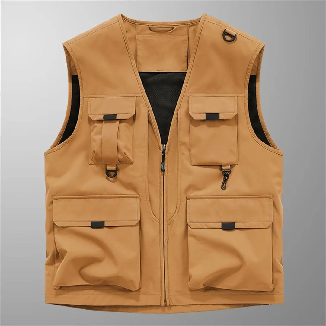 Niiyyjj Men's Tactical Vest Outdoor Multi-Pocket Photography Waistcoat Hunting Fishing Hiking Camping Sports Vest