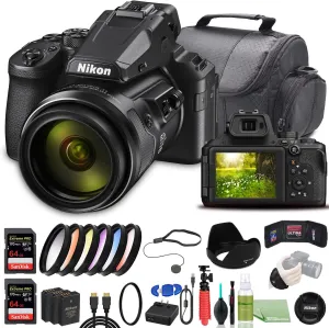 Nikon COOLPIX P950 Digital Camera - Bundle - (26532)   Color Multicoated 6pcs Filter Set   2X EN-EL20 Battery   2X SanDisk?Extreme PRO 64GB Card   Large Case   12 Inch Flexible Tripod   More