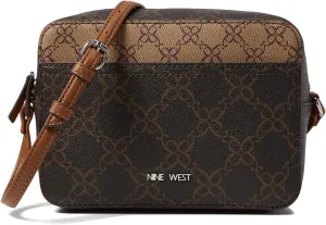 Nine West Bowie Mini Camera Crossbody, Brown Logo Multi