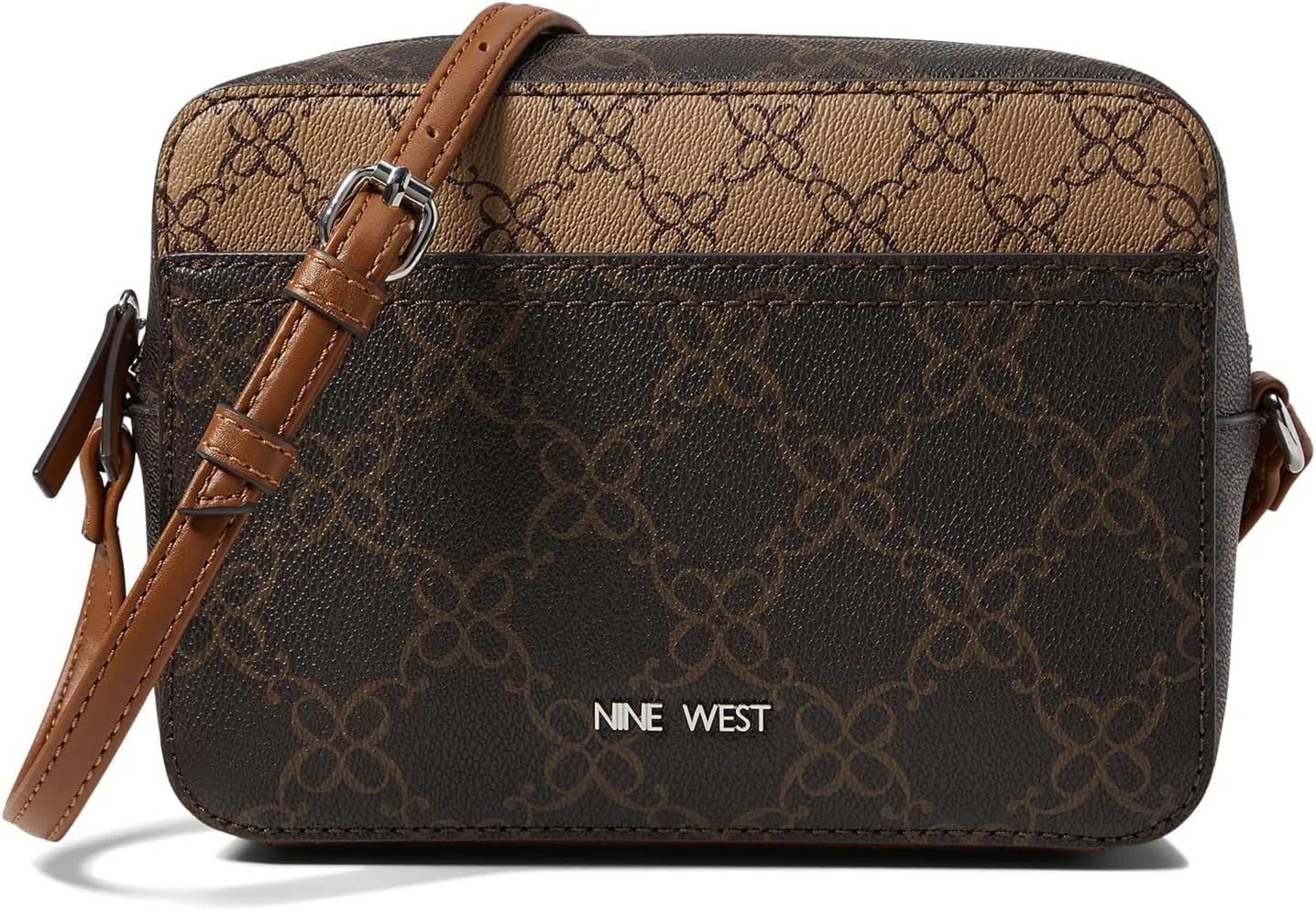 Nine West Bowie Mini Camera Crossbody, Brown Logo Multi