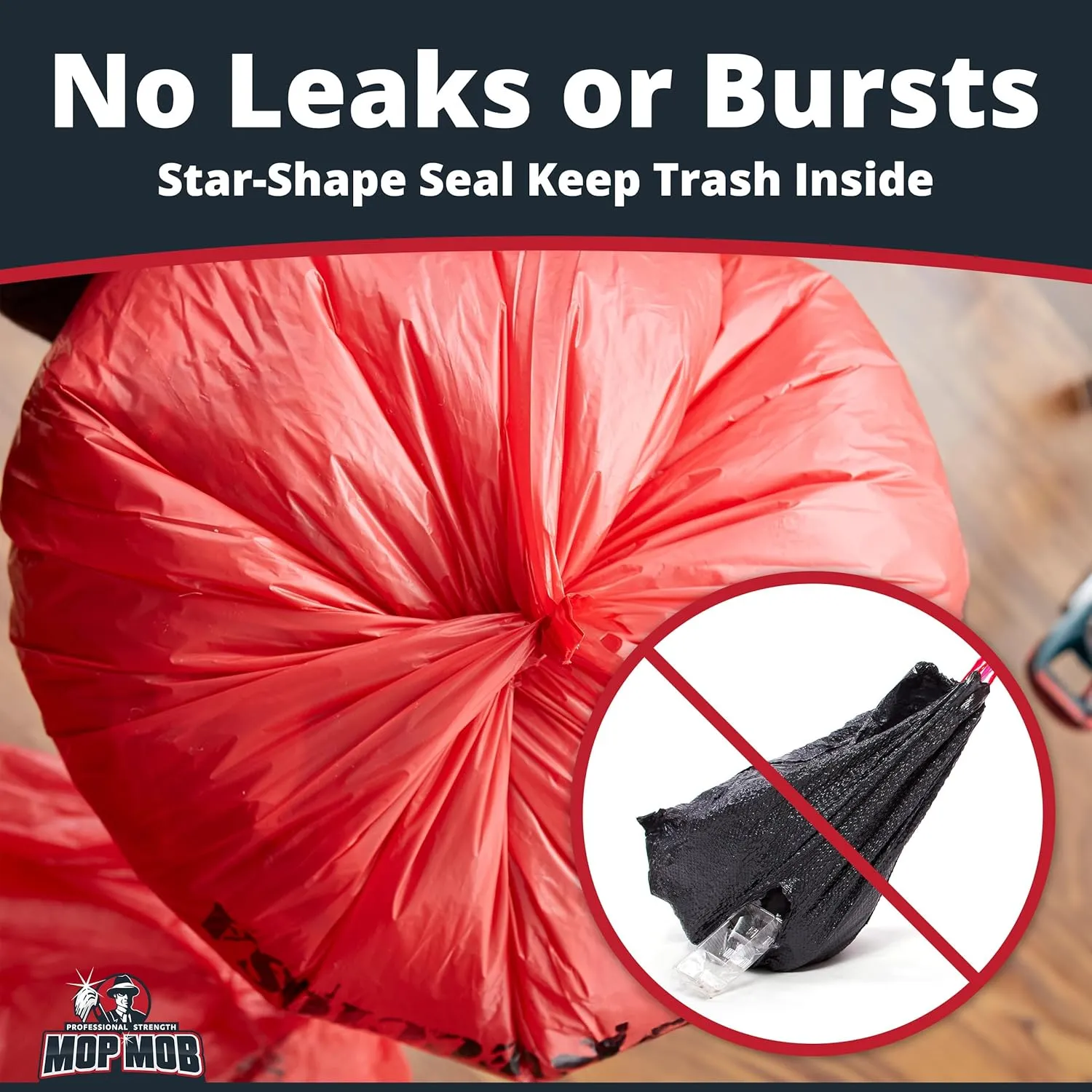 No Leak, Hospital Grade Biohazard Waste Bags 150 Pk. 10 Gallon, 24" Red Trash Liner With Hazard Symbol For Infectious Waste Disposal