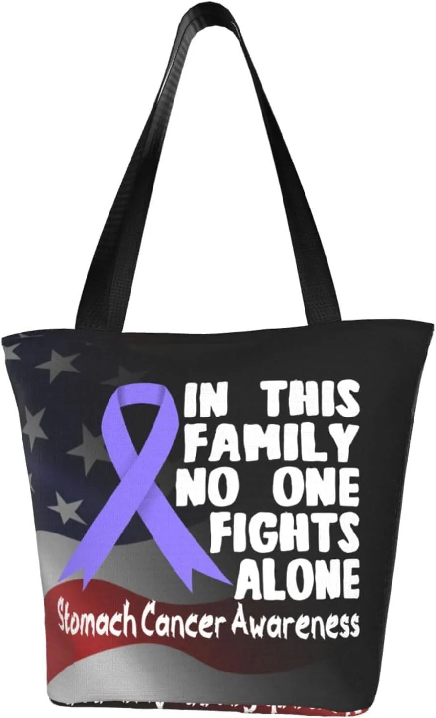 Nobody Fights Alone Stomach Cancer Awareness Fashion Shoulder Bag Large Capacity For Man Or Woman