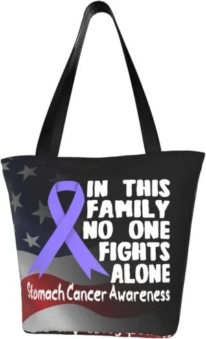 Nobody Fights Alone Stomach Cancer Awareness Fashion Shoulder Bag Large Capacity For Man Or Woman