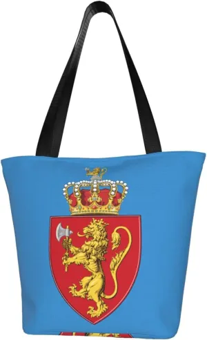 Norwegian Coat Of Arms Norway Fashion Shoulder Bag Large Capacity For Man Or Woman