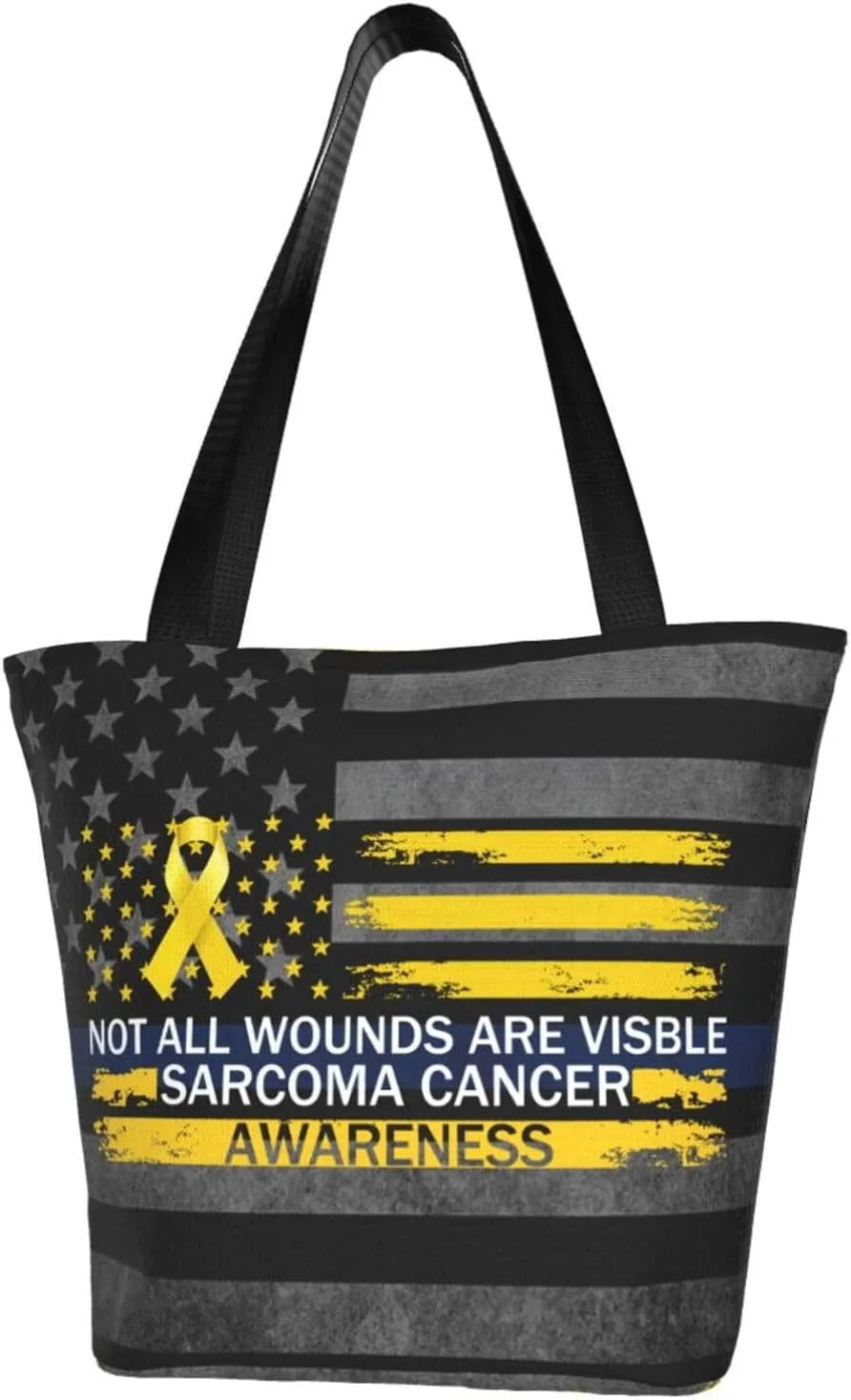 Not All Wounds Are Visible Sarcoma Cancer Awareness Fashion Shoulder Bag Large Capacity For Man Or Woman