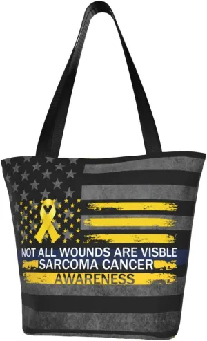 Not All Wounds Are Visible Sarcoma Cancer Awareness Fashion Shoulder Bag Large Capacity For Man Or Woman