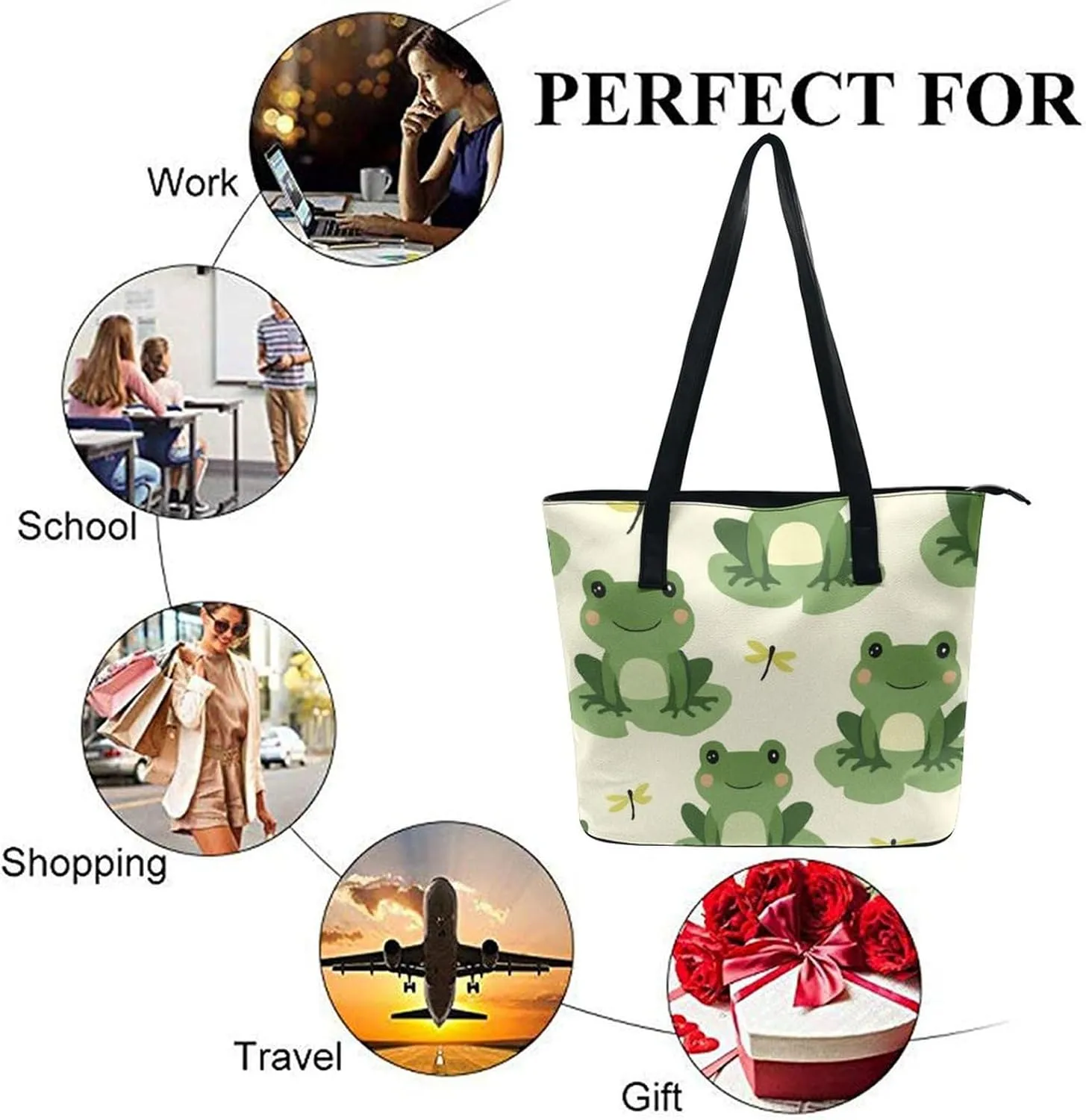 Novelty Handbag for Adults, Women's Large Capacity Tote Bag Laptop Bags with Compartment for Business
