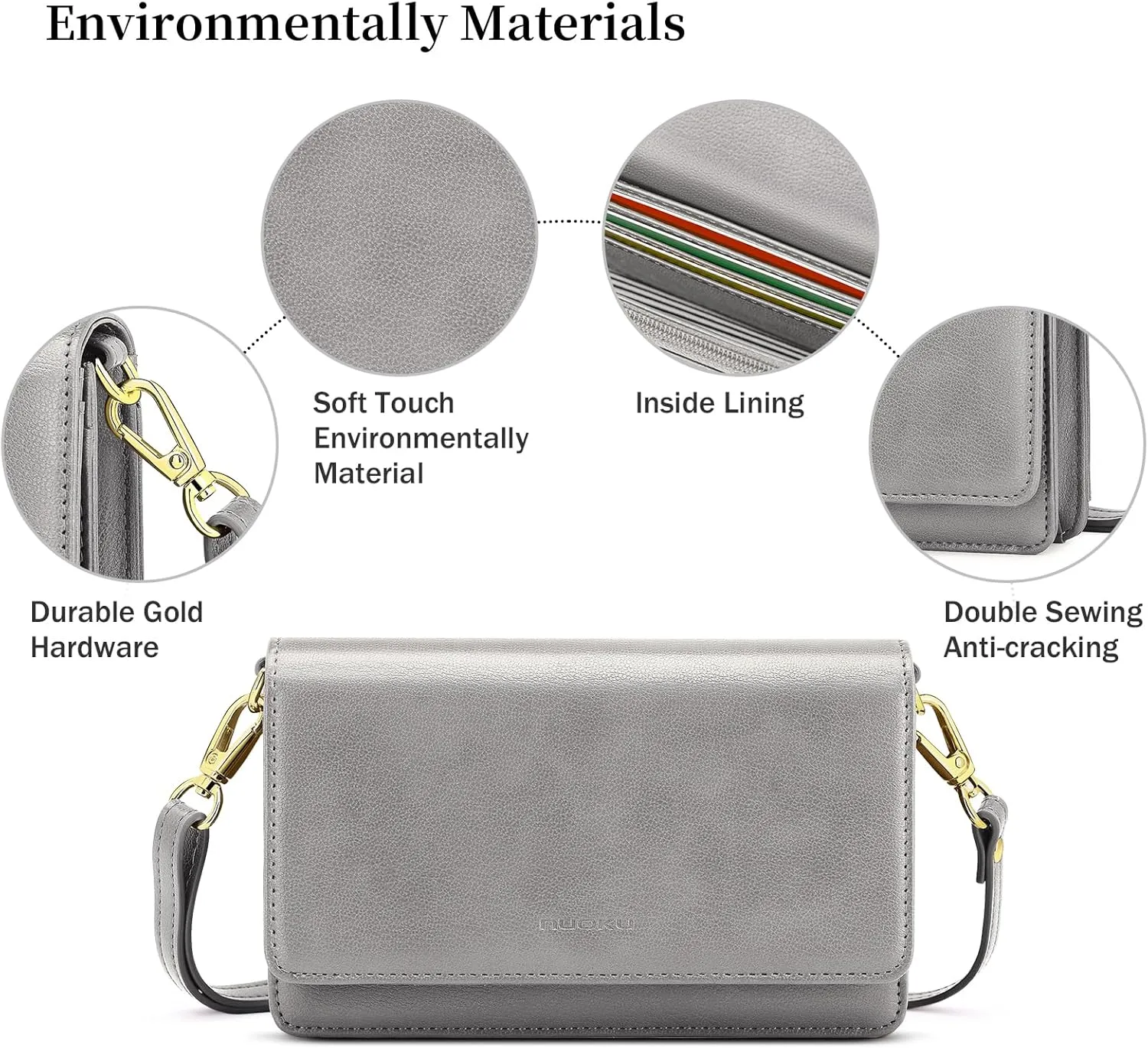 nuoku Small Crossbody Bags for Women, Small Crossbody Purse with Card Slots, Cell Phone Purse for Women with Phone Pocket