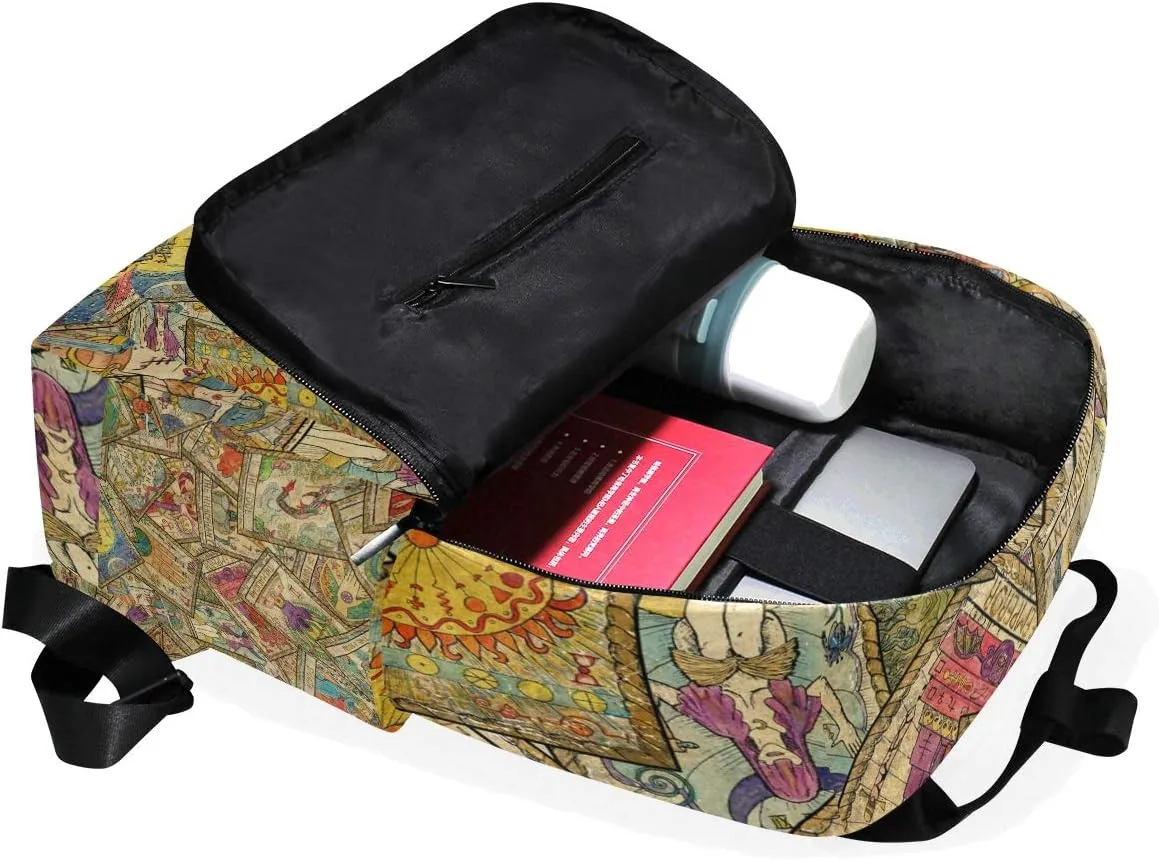 Old Colorful Tarot Student Backpack Toddler Backpack for Kids Boys Girls Preschool Bag Elementary School Bookbag For Boys Girls
