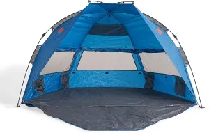 OMNICORE DESIGNS InstaShade XL 4 Person Pop Up Easy Set UP Beach Tent - Blue