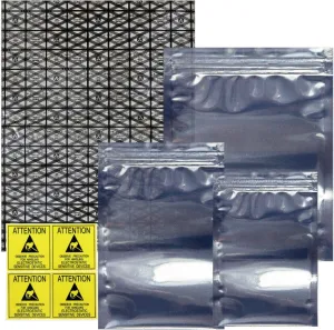 Open Top & Resealable Antistatic Bags ESD Shielding Bag with Anti-static Labels for Hard Drive SSD HDD Motherboard Video Card RAM Electronic Devices (Pack of 40) (Assorted Sizes)