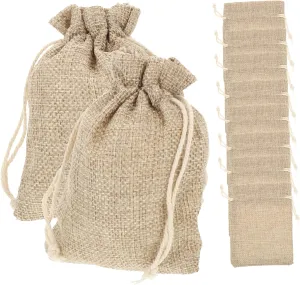 ORFOFE Pcs Linen Drawstring Bags Jewelry Storage Bags Reusable Lint Favor for Wedding Party Candy Compact