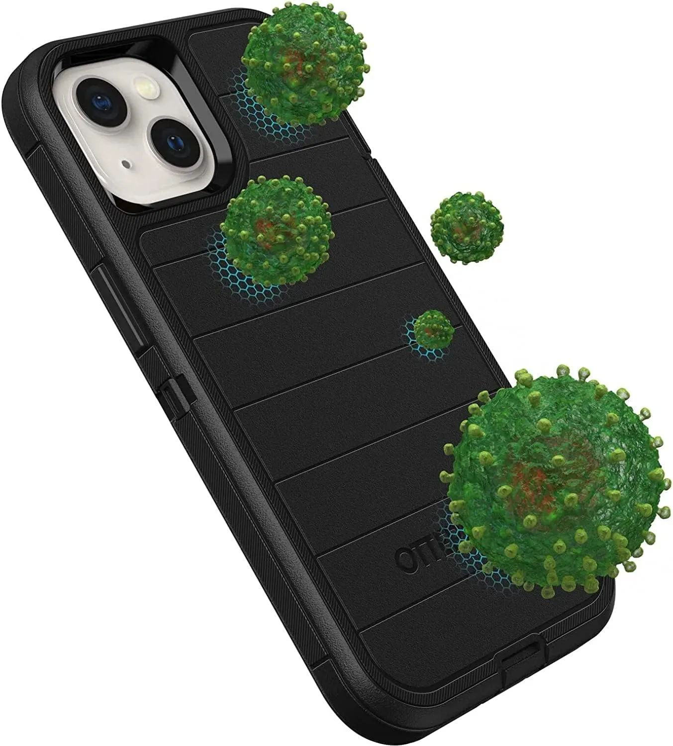 OtterBox Defender Series Screenless Edition Case for iPhone 13 (Only) - Case Only - Microbial Defense Protection - Non-Retail Packaging - Black