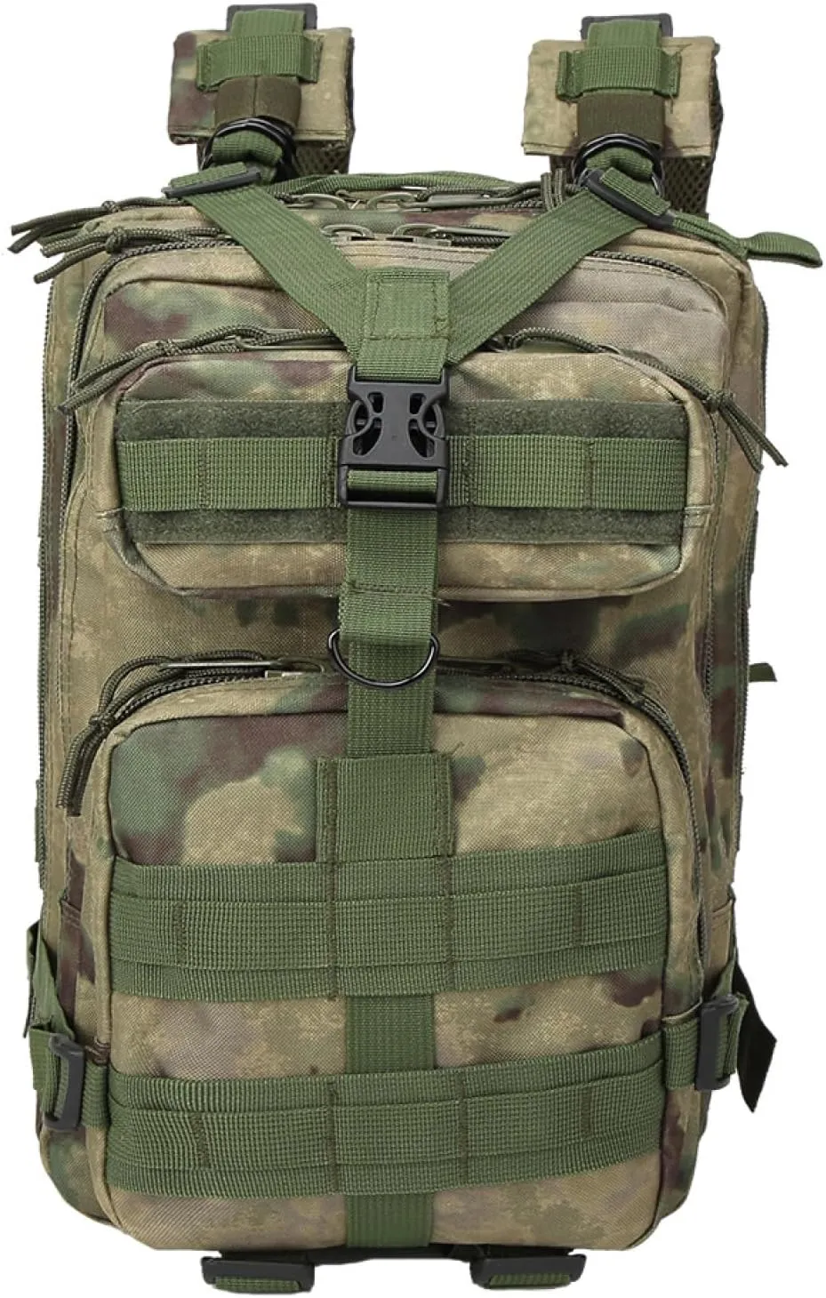Outdoor Tactical 3P Backpacking Mountaineering Adventure Hiking Camping Camo Backpack Modular Large Capacity, 36-55L, Army Green