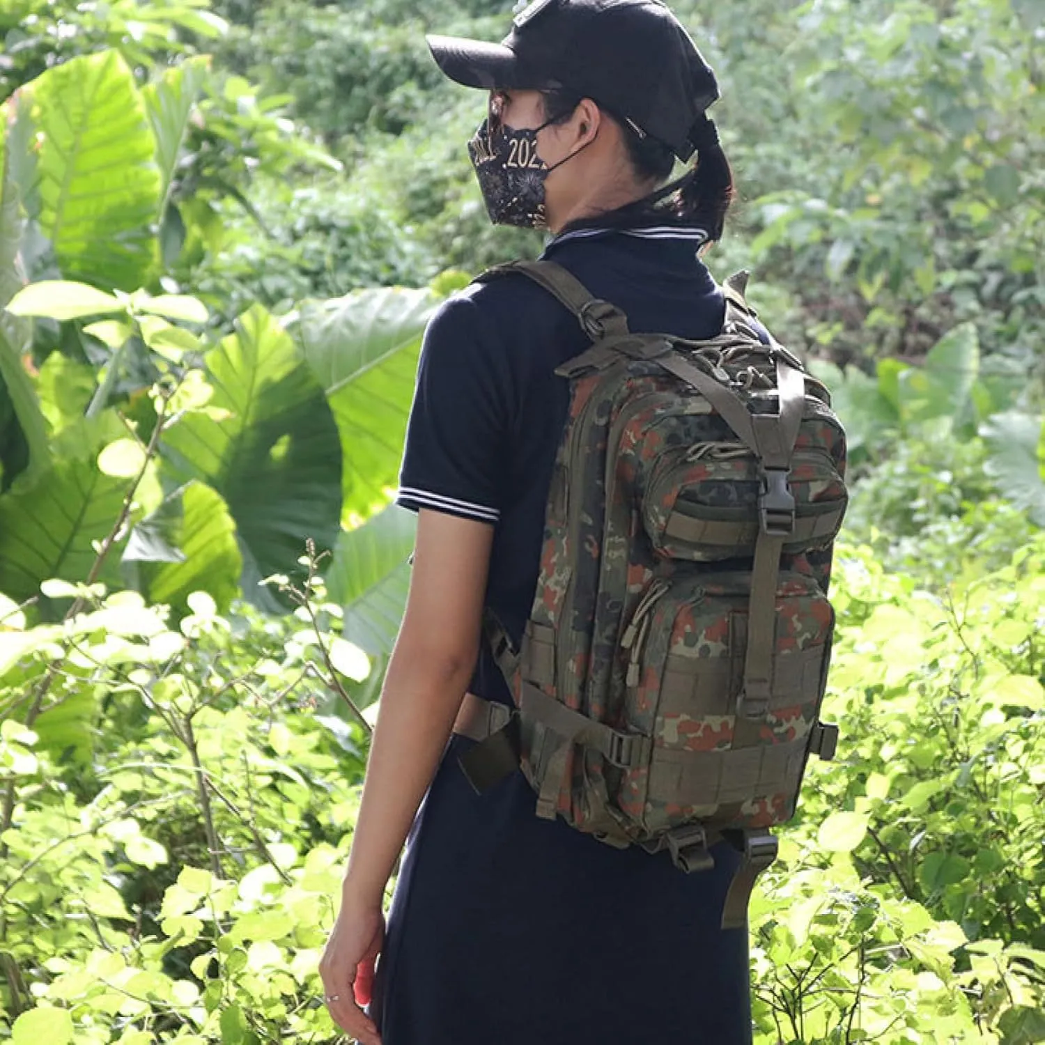 Outdoor Tactical 3P Backpacking Mountaineering Adventure Hiking Camping Camo Backpack Modular Large Capacity, 36-55L, Army Green
