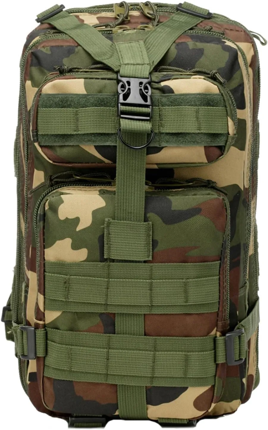 Outdoor Tactical 3P Backpacking Mountaineering Adventure Hiking Camping Camo Backpack Modular Large Capacity, 36-55L, Army Green
