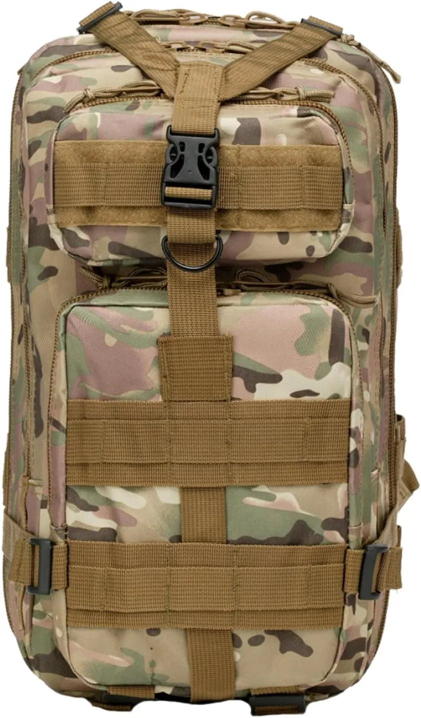 Outdoor Tactical 3P Backpacking Mountaineering Adventure Hiking Camping Camo Backpack Modular Large Capacity, 36-55L, Army Green