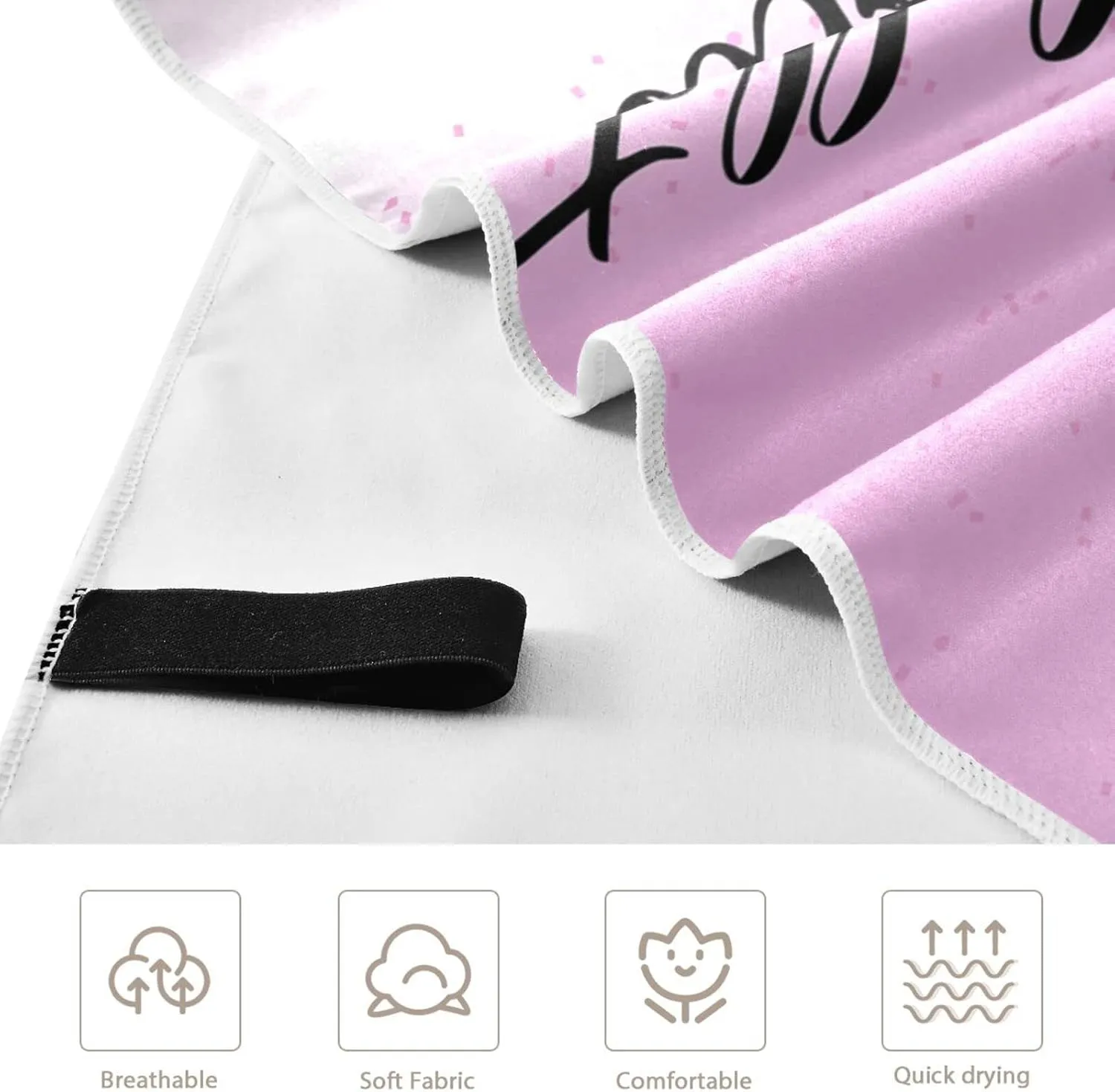 Oyihfvs Ballerina Dance Pink Quick Drying Beach Towel, Foldable Yoga Towel, Soft Sport Towel, Sweat Absorbent Towel with Storage Mesh Bag 30 x 60 inch (S)
