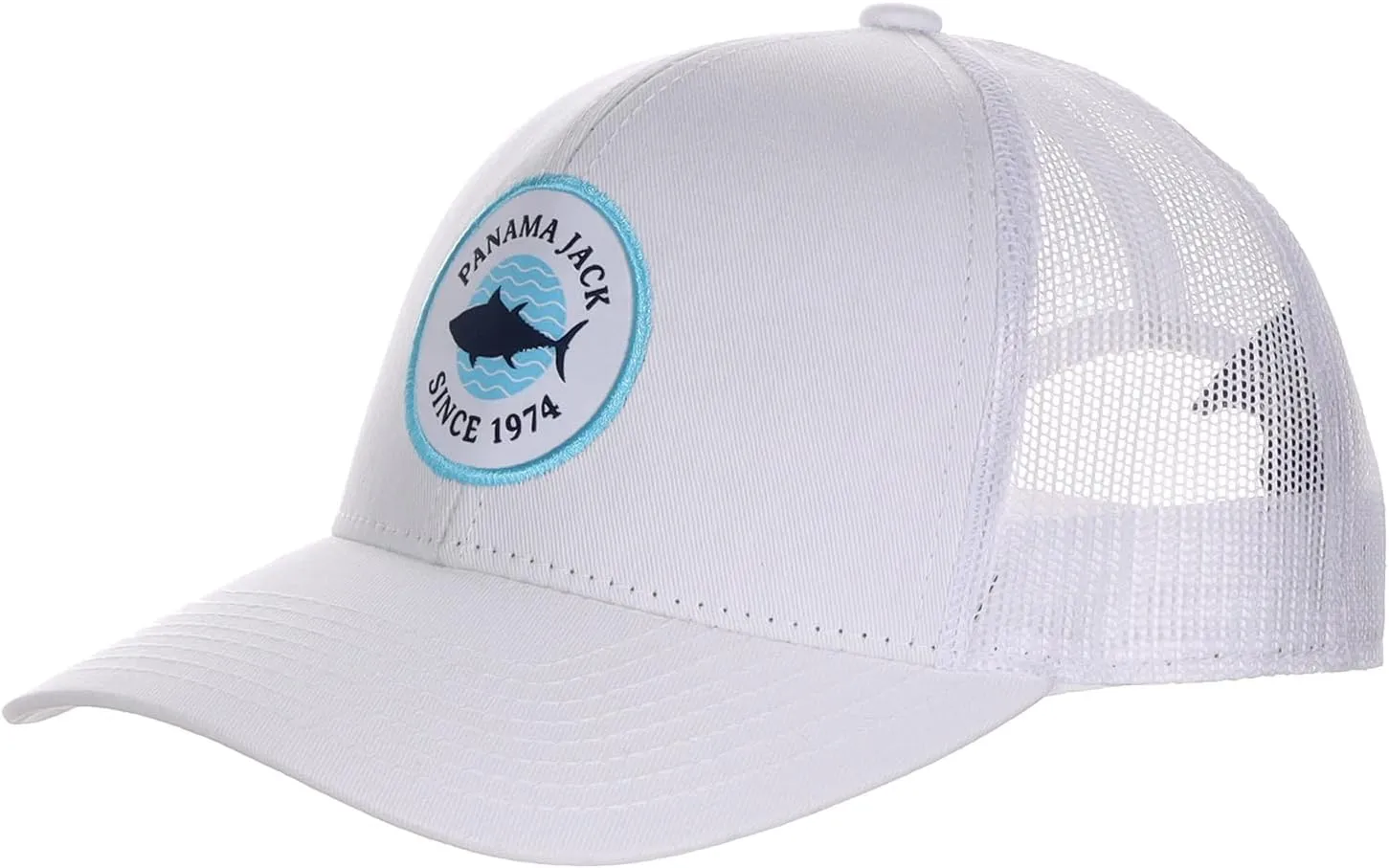 Panama Jack Saltwater Fish Men's Baseball Cap - Mesh Back, Lightweight, 3" Wide Bill Brim, Snap Back