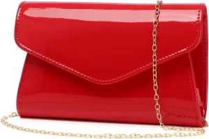 Patent Leather Envelope Clutch Womens Evening Handbag Stylish Crossbody Shoulder Bag Purse for Christmas Wedding Party Prom