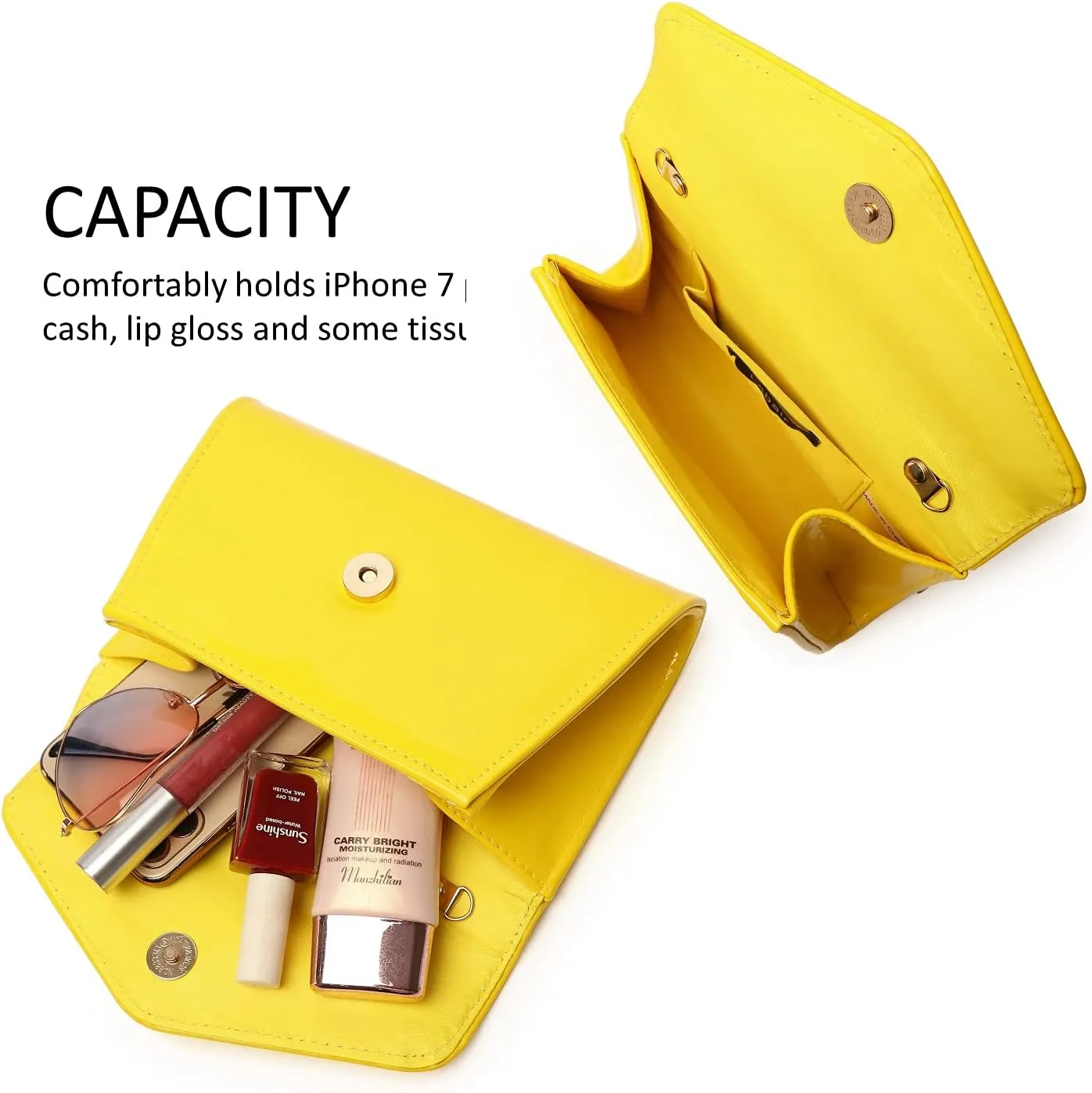Patent Leather Envelope Clutch Womens Evening Handbag Stylish Crossbody Shoulder Bag Purse for Christmas Wedding Party Prom