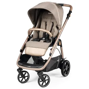 Peg Perego Veloce - Compact Full Featured Lightweight Stroller - Compatible with All Primo Viaggio 4-35 Infant Car Seats - Made in Italy - Mon Amour (Beige & Pink, & Rose Gold)