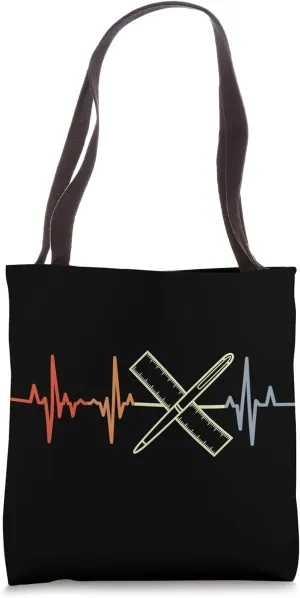 Pen and Ruler Heartline Architectural Designer Architecture Tote Bag