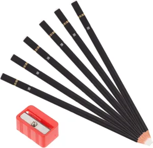 Pencil and Eraser Set 6pcs Erasers for Pencils Highlighter White Moldable Sketch Pen School Supplies