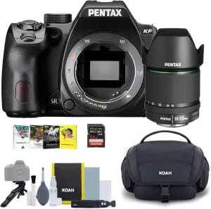 Pentax KF DSLR Camera Body (Black) Bundle with Pentax AL WR Zoom Lens, Camera System Gadget Bag, Software Bundle of 4 Softwares OEM Photo, Video, and Art Software Suite and 64GB Memory Card (5 Items)