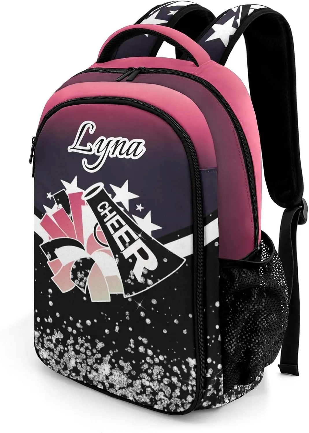 Personalized Cheer School Backpack Customized Cheerleader Shoulder Bag Backpack for Girls Women College School Bookbag for Travel Birthday Holiday (Dark Red)