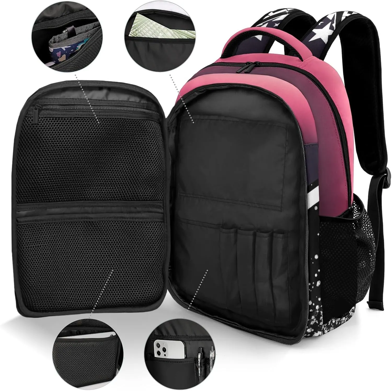 Personalized Cheer School Backpack Customized Cheerleader Shoulder Bag Backpack for Girls Women College School Bookbag for Travel Birthday Holiday (Dark Red)