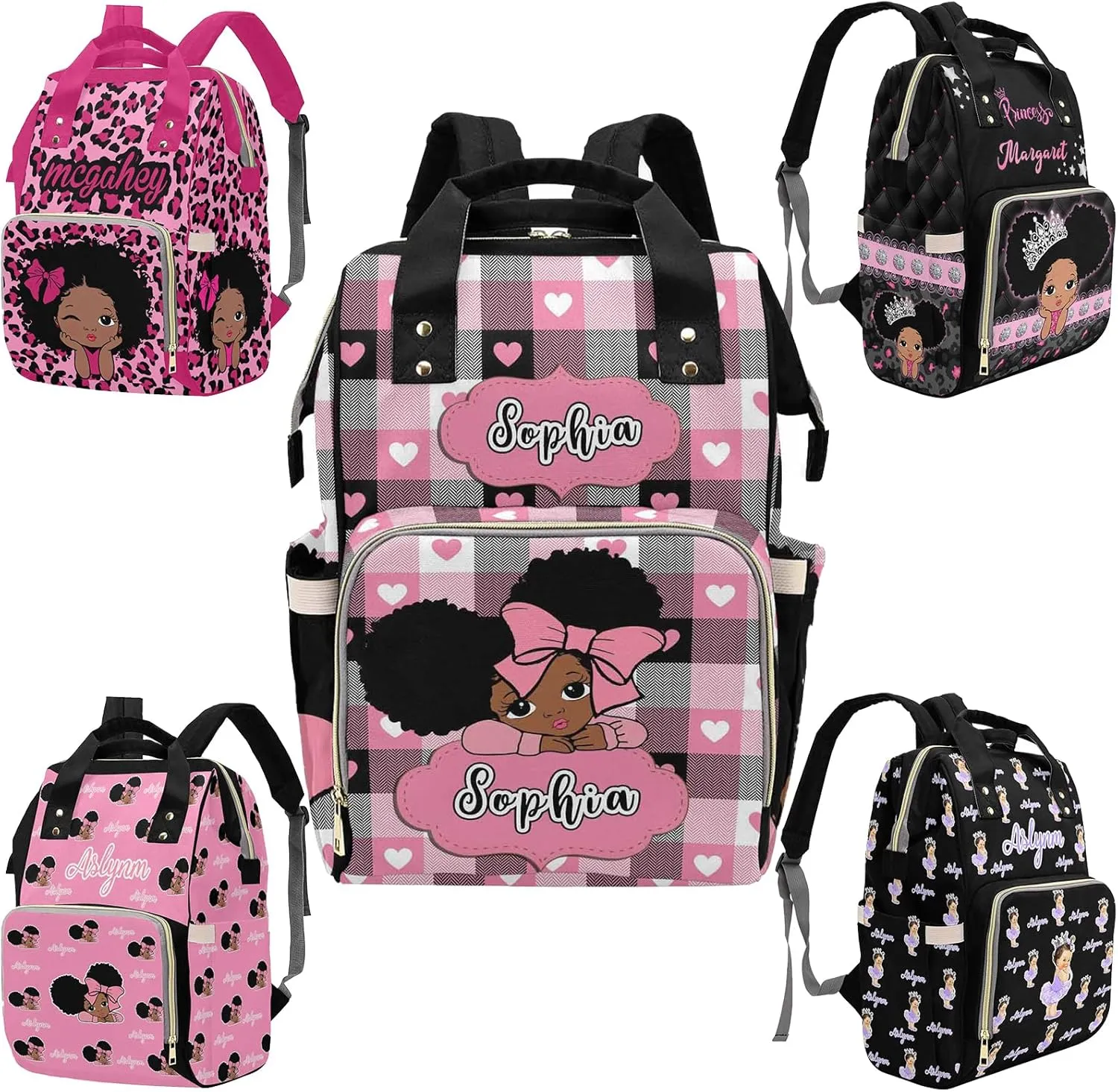 Personalized Diaper Bags For Baby Shoulder Bag Shoulder Bag All-In-One Bags Personalized Mommy Bag Personalized Diaper Bag with Thermal Pockets