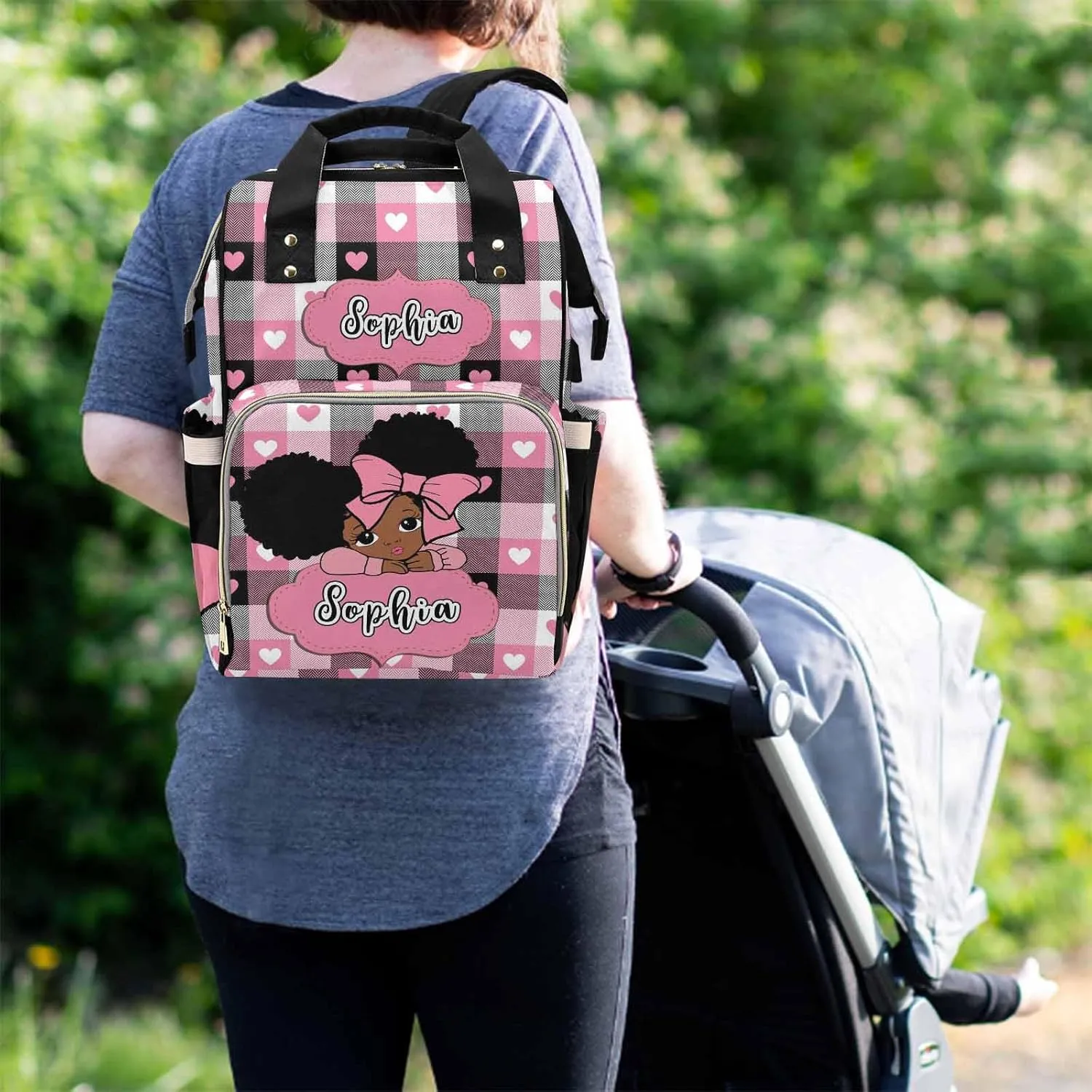 Personalized Diaper Bags For Baby Shoulder Bag Shoulder Bag All-In-One Bags Personalized Mommy Bag Personalized Diaper Bag with Thermal Pockets