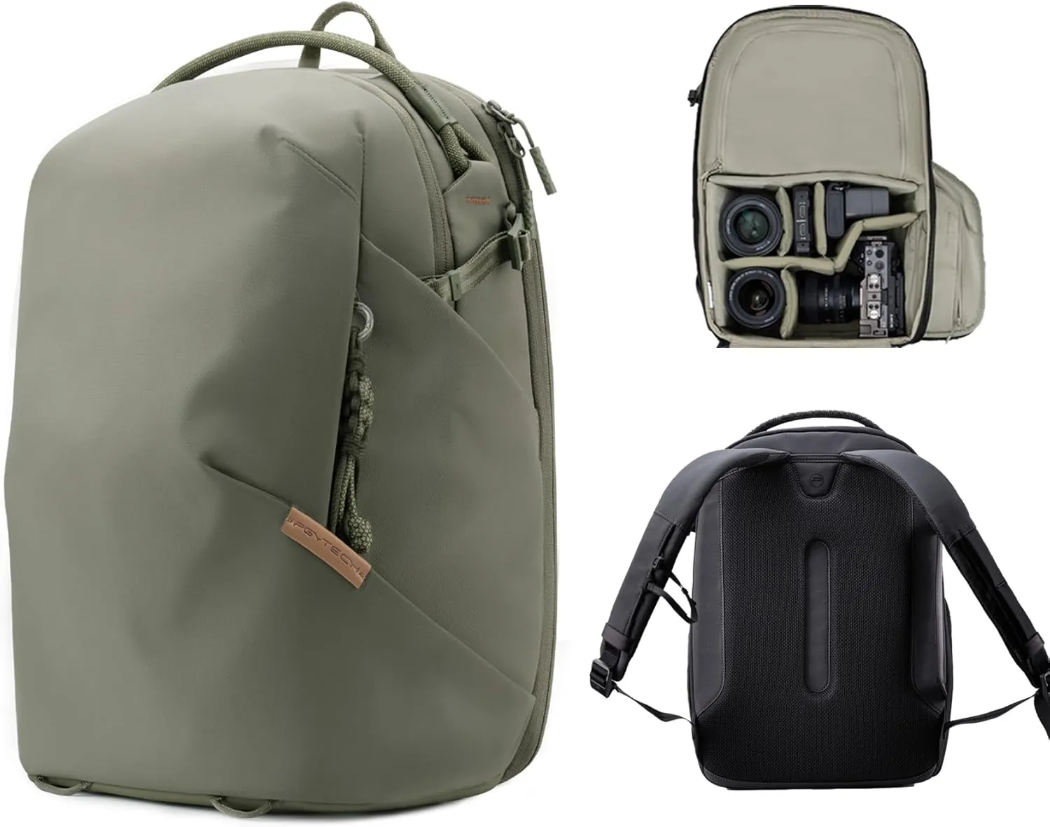 PGYTECH OneGo Lite Camera Backpack Water-Resistant DSLR/Mirrorless Bag for Sony/Canon/Fujifilm, Drone Backpack, Tripod Mount Travel & Weekend Photography Pack for 14" Laptop(Forest, 16L)