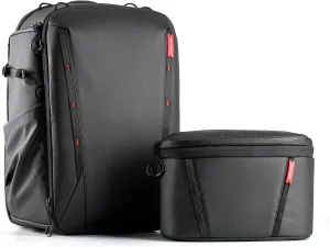PGYTECH OneMo 2 25L-33L Camera Backpack with Shoulder Bag for Photographers, Waterproof Large Camera Bag for Canon/Nikon/Sony/dji Drone/Laptop/Tripod, Black