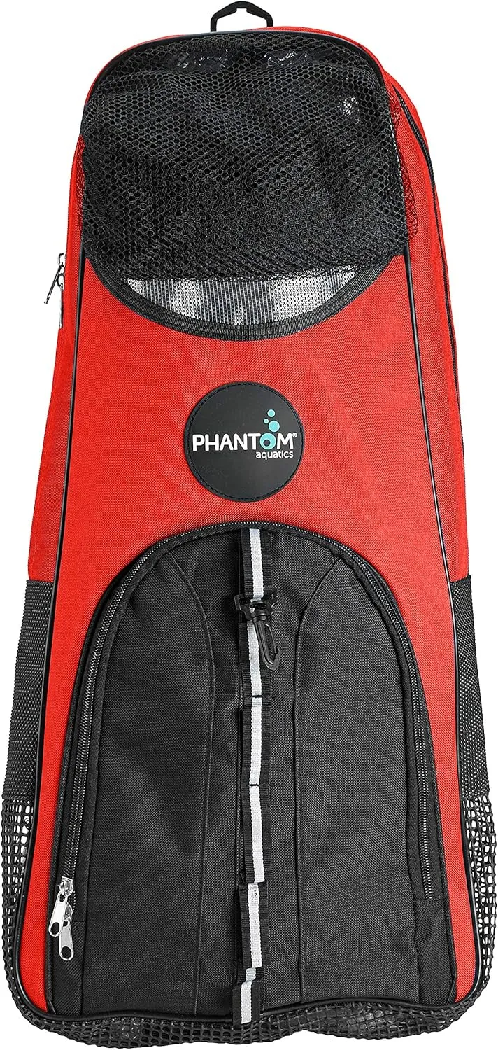 Phantom Aquatics Rapido Snorkeling Backpack with Shoulder Strap - Fits Snorkel Mask Fin Snore Set and More - Ideal Snorkel Travel Bag, Snorkeling Gear Equipment and Water Sports