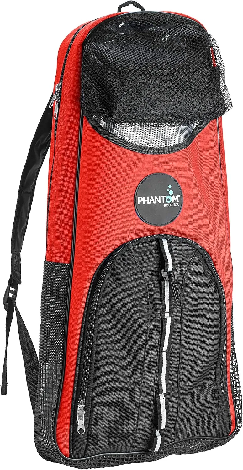 Phantom Aquatics Rapido Snorkeling Backpack with Shoulder Strap - Fits Snorkel Mask Fin Snore Set and More - Ideal Snorkel Travel Bag, Snorkeling Gear Equipment and Water Sports