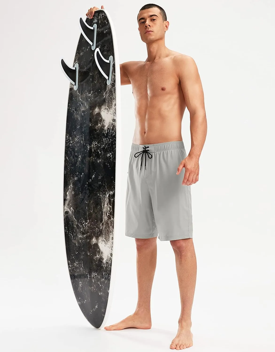 Pinkbomb Men's Swim Trunks with Compression Liner 9 Inch Quick Dry Swimsuit Swimming Swim Board Shorts for Men with Pockets