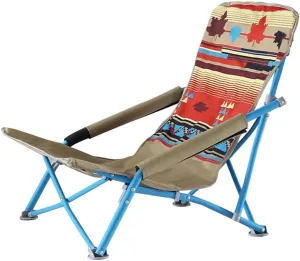 Portable Beach Chair with Backrest Camping Fishing Chair Balcony Home Recliner Strong Bearing Capacity Compact Portable Camping Folding Chair